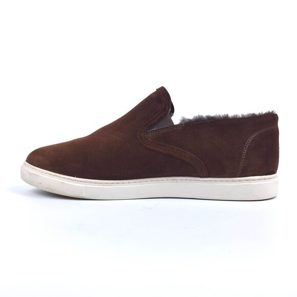 ALLEN EDMONDS Courtside Slip-on Sneaker Brown Suede Shearling Lined Old Money - Picture 3 of 8